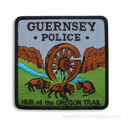 Embroidered Patches, Made of PVC with Glitters